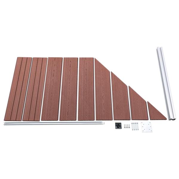WPC Zaun-Set 4 Quadrate + 1 Schräge 792x186 cm Braun