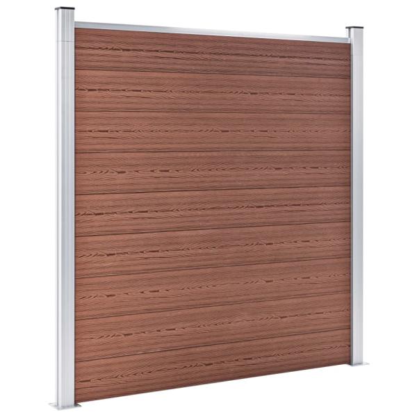 WPC Zaun-Set 4 Quadrate + 1 Schräge 792x186 cm Braun