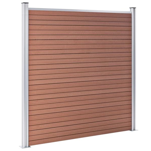 WPC Zaun-Set 4 Quadrate + 1 Schräge 792x186 cm Braun