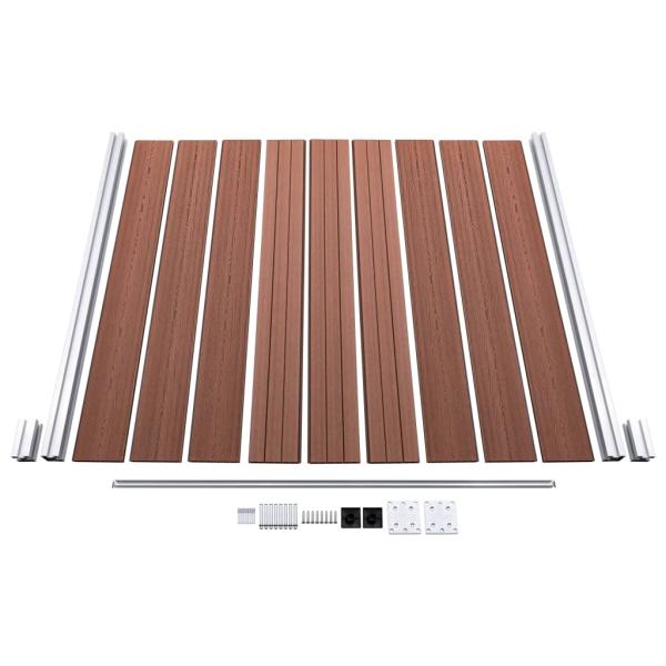 WPC Zaun-Set 4 Quadrate + 1 Schräge 792x186 cm Braun
