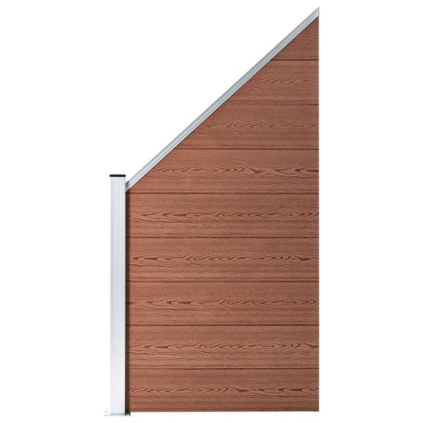 WPC Zaun-Set 4 Quadrate + 1 Schräge 792x186 cm Braun