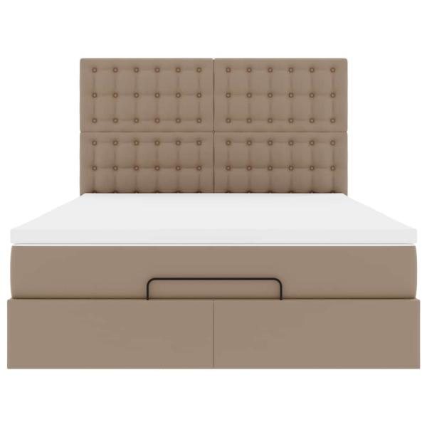 Ottoman-Bett mit Matratze Cappuccino-Braun 140x190cm Kunstleder