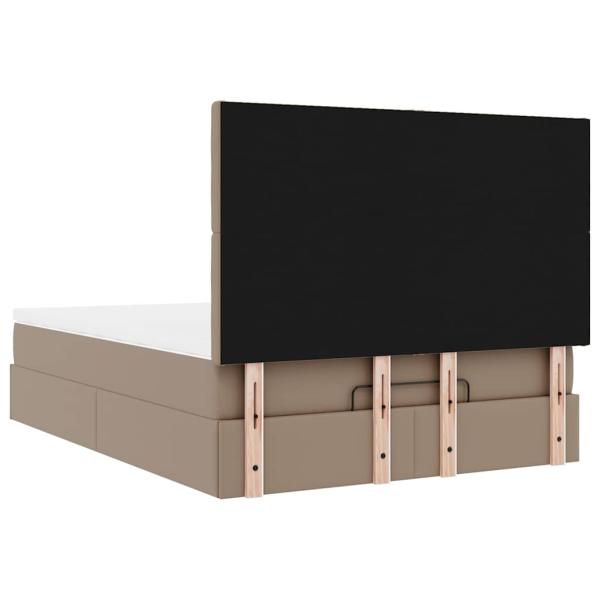 Ottoman-Bett mit Matratze Cappuccino-Braun 140x190cm Kunstleder