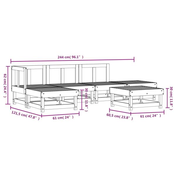 6-tlg. Garten-Lounge-Set Massivholz Douglasie