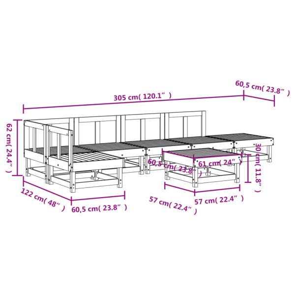 7-tlg. Garten-Lounge-Set Massivholz Douglasie