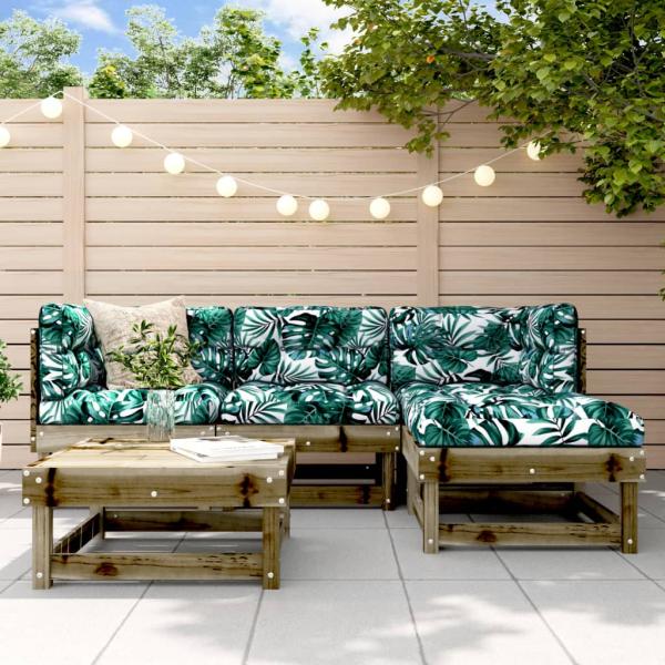 ARDEBO.de - 5-tlg. Garten-Lounge-Set mit Kissen Imprägniertes Kiefernholz