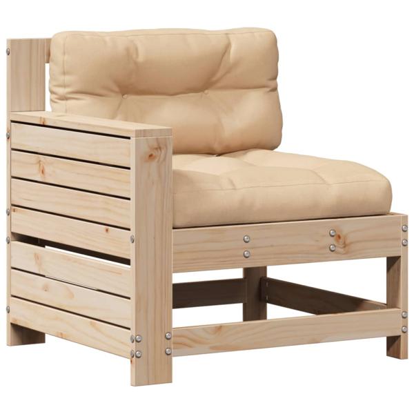 5-tlg. Garten-Lounge-Set mit Kissen Massivholz Kiefer