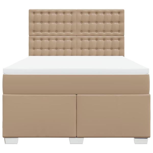 Boxspringbett Matratze Cappuccino-Braun 140x190cm Kunstleder