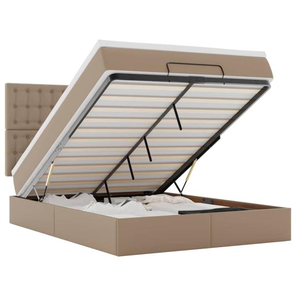 Ottoman-Bett mit Matratze & LEDs 140x190cm Kunstleder