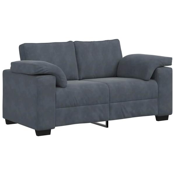 Zweisitzer-Sofa Dunkelgrau 120 cm Samt