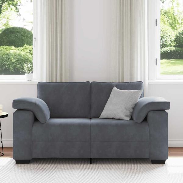 Zweisitzer-Sofa Dunkelgrau 120 cm Samt