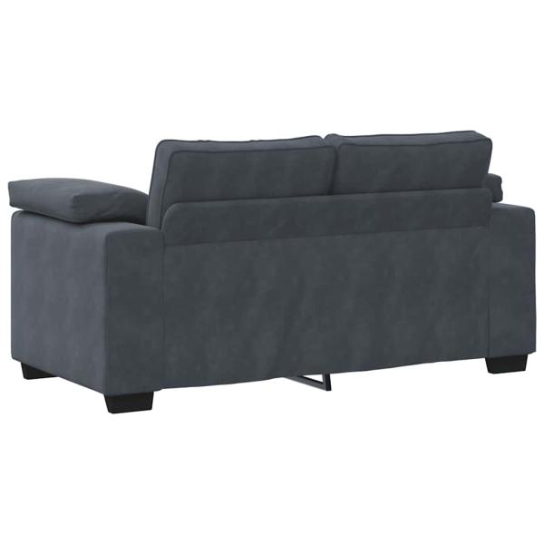 Zweisitzer-Sofa Dunkelgrau 120 cm Samt