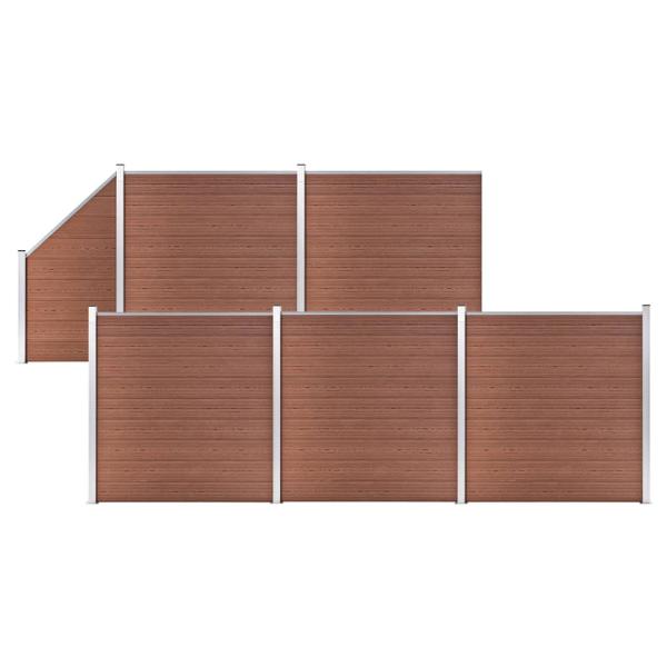 ARDEBO.de - WPC Zaun-Set 5 Quadrate + 1 Schräge 965x186 cm Braun