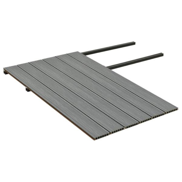 WPC Terrassendielen mit Zubehör Braun und Grau 15 m² 4 m