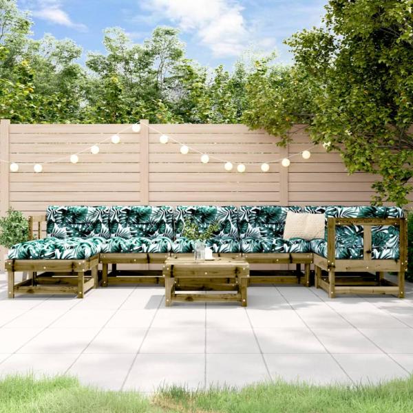 ARDEBO.de - 8-tlg. Garten-Lounge-Set mit Kissen Imprägniertes Kiefernholz