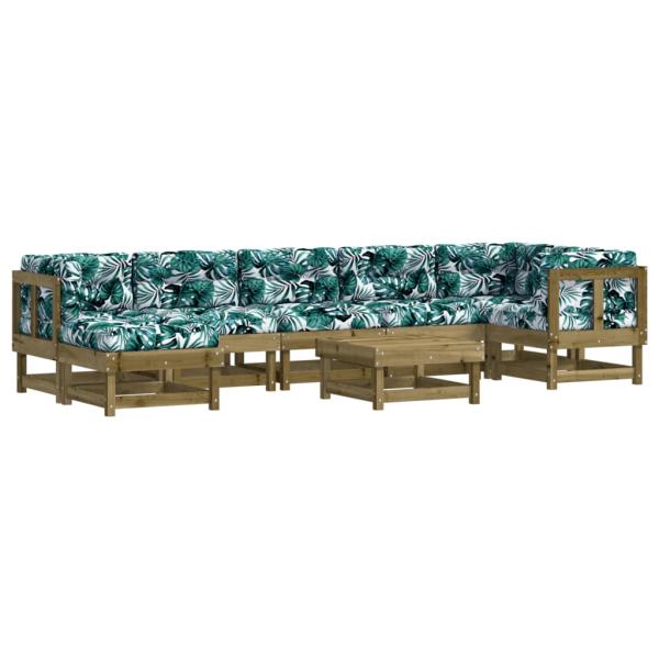 8-tlg. Garten-Lounge-Set mit Kissen Imprägniertes Kiefernholz