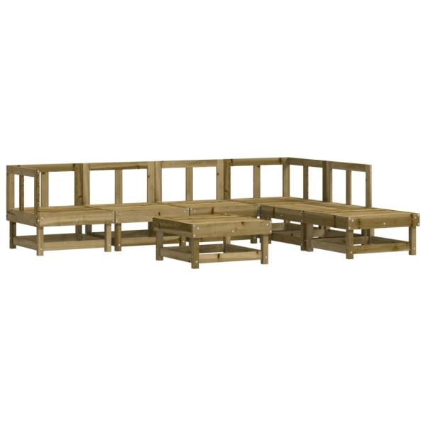 7-tlg. Garten-Lounge-Set mit Kissen Imprägniertes Kiefernholz
