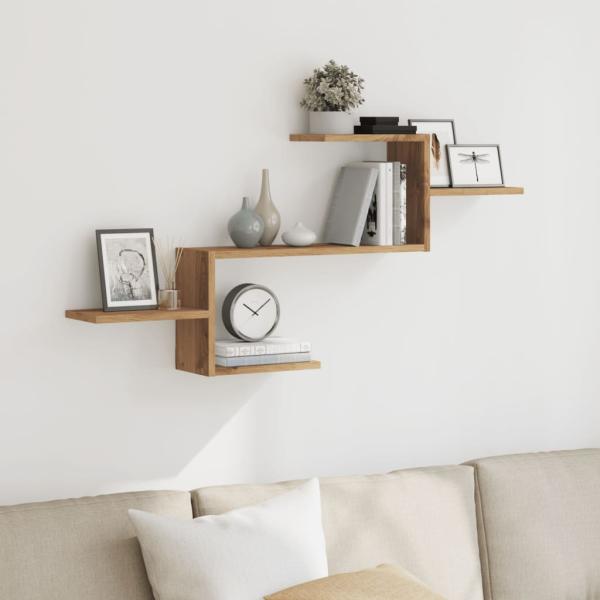 ARDEBO.de - Wandregal Artisan-Eiche 104x15x49 cm Holzwerkstoff