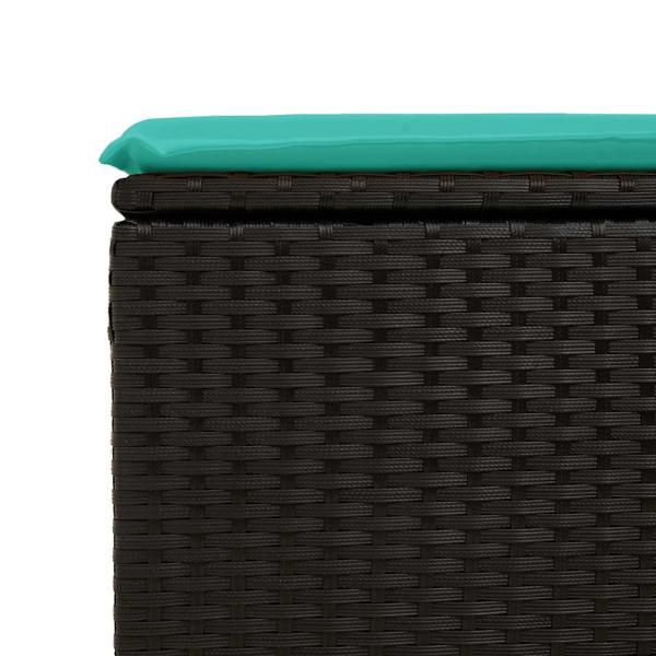 2-tlg. Garten-Sofagarnitur mit Kissen Schwarz Poly Rattan