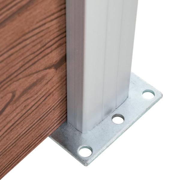 WPC Zaun-Set 8 Quadrate + 1 Schräge 1484x186 cm Braun
