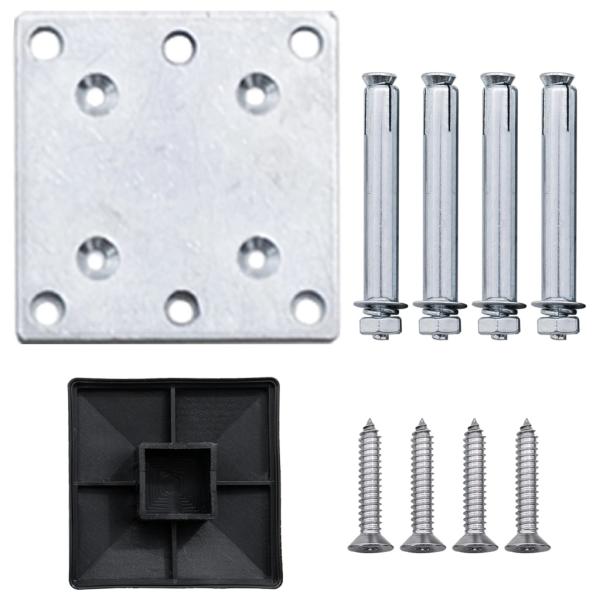 WPC Zaun-Set 8 Quadrate + 1 Schräge 1484x186 cm Braun