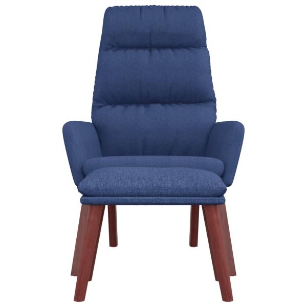 Relaxsessel mit Hocker Blau Stoff