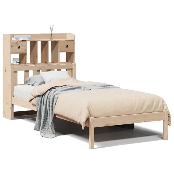 Massivholzbett mit Regal ohne Matratze 90x190 cm Kiefer