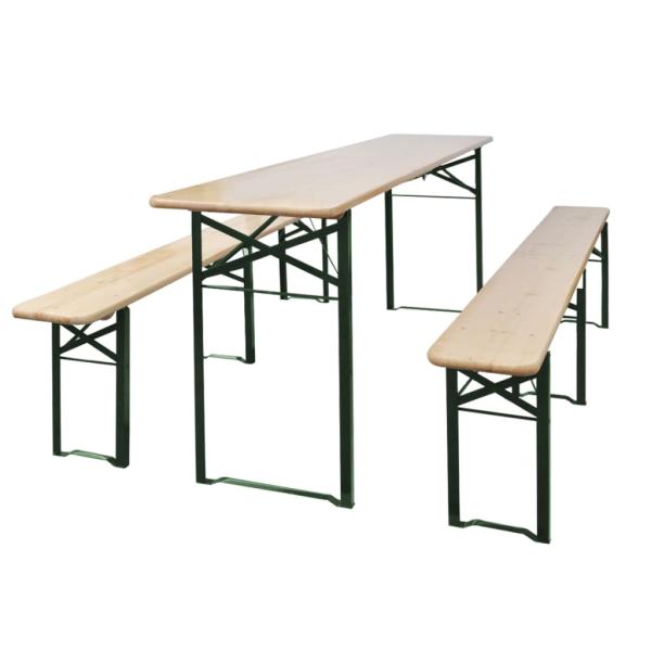 ARDEBO.de - Biertisch mit 2 Bänken Klappbar 220 cm Tannenholz