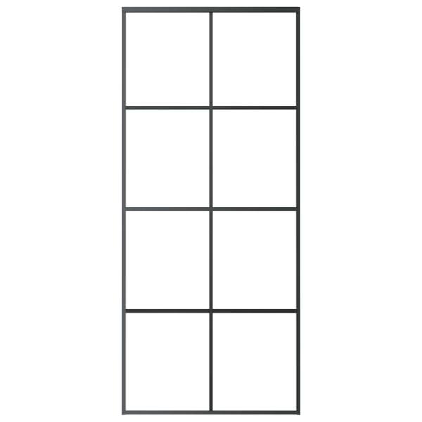 Schiebetür Schwarz 90x205 cm ESG-Glas und Aluminium