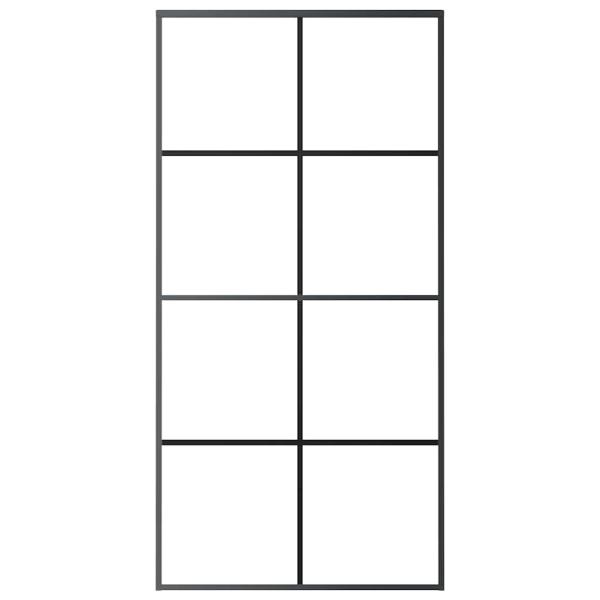 Schiebetür Schwarz 102,5x205 cm ESG-Glas und Aluminium