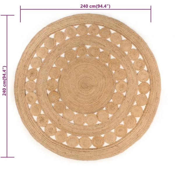 Teppich Geflochten Jute 240 cm Rund