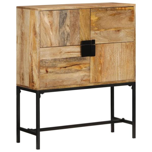 Highboard 80x30x95 cm Massives Raues Mangoholz
