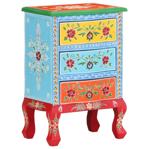 ARDEBO.de - Nachttisch Handbemalt 40x30x60 cm Mango Massivholz
