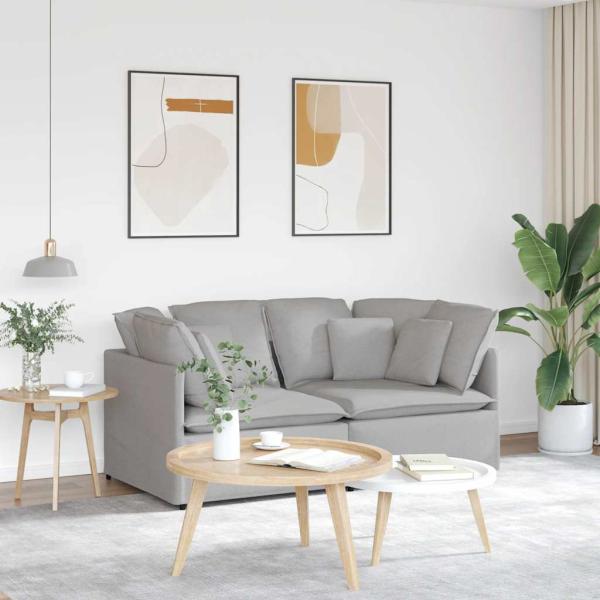 ARDEBO.de - Modulares Sofa mit Kissen Stoff Wolkengrau