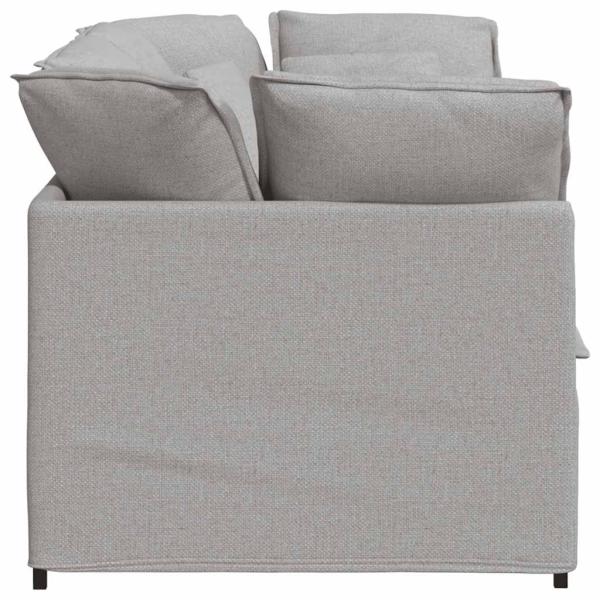 Modulares Sofa mit Kissen Stoff Wolkengrau
