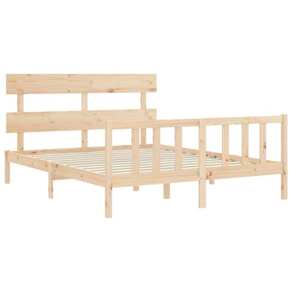 Massivholzbett mit Kopfteil