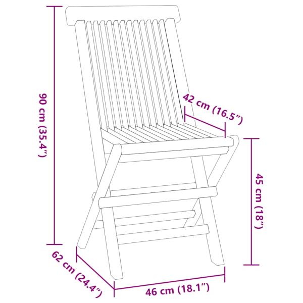 5-tlg. Garten-Essgruppe Klappbar Massivholz Teak