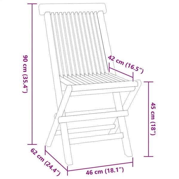 5-tlg. Garten-Essgruppe Klappbar Massivholz Teak