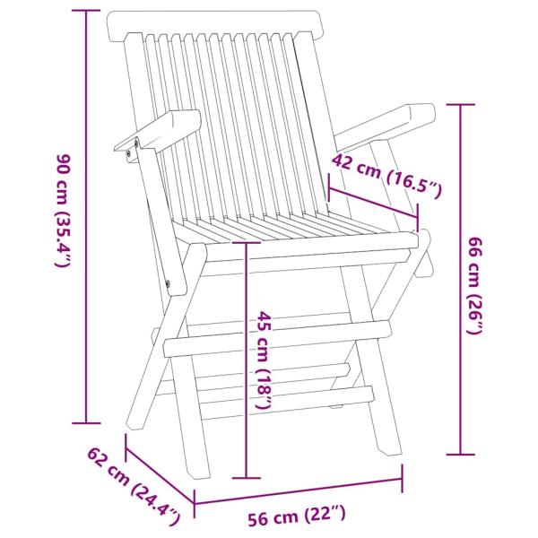 5-tlg. Garten-Essgruppe Klappbar Massivholz Teak