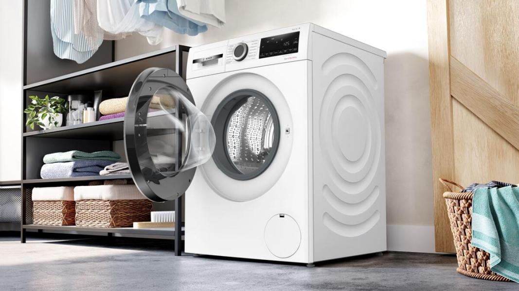 Bosch WNG24442 Serie 6 9/6 kg Waschtrockner, 1400 U/Min, 60 cm breit, Fleckenautomatik, AquaStop, Nachlegefunktion, weiß/schwarz