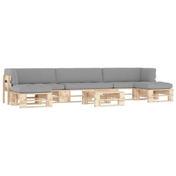 ARDEBO.de - 6-tlg. Paletten-Lounge-Set mit Kissen Imprägniertes Kiefernholz