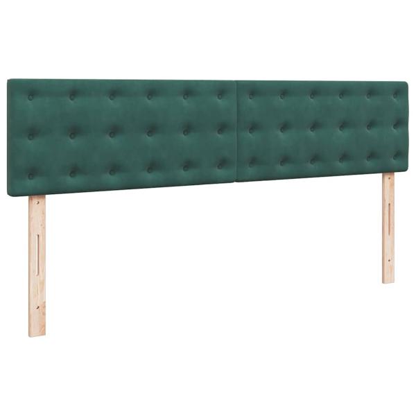 Ottoman-Bett mit Matratzen & LEDs Dunkelgrün 200x200 cm Samt