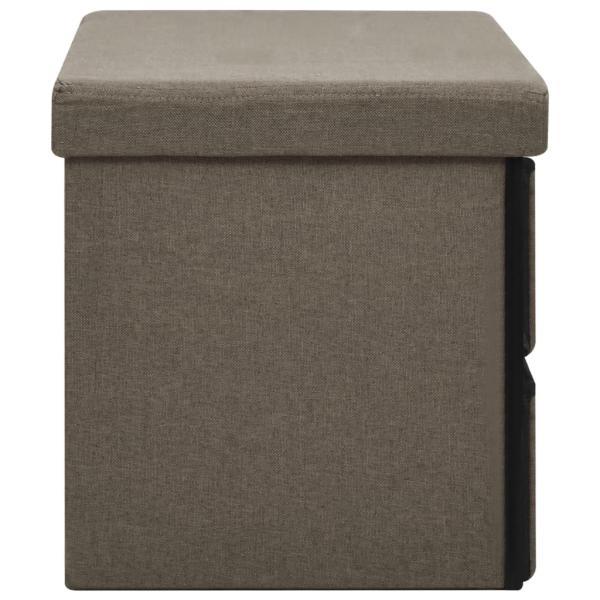 Faltbare Sitzbank mit Stauraum Braun 76x38x38 cm Leinenoptik