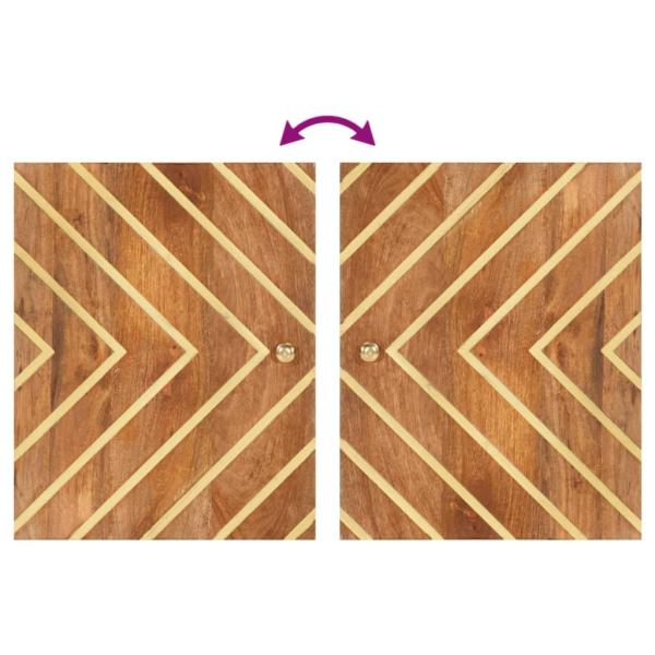 5-tlg. Badschrank-Set Braun und Schwarz Massivholz Mango