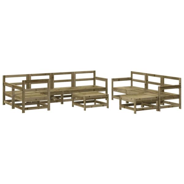 10-tlg. Garten-Lounge-Set mit Kissen Kiefernholz Imprägniert