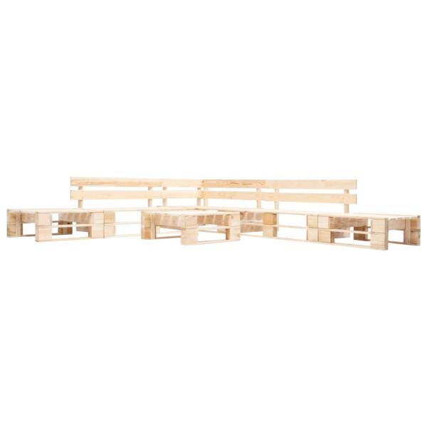 6-tlg. Paletten-Lounge-Set mit Kissen in Grau Holz