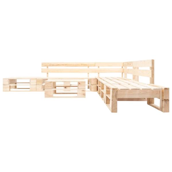 6-tlg. Paletten-Lounge-Set mit Kissen in Grau Holz