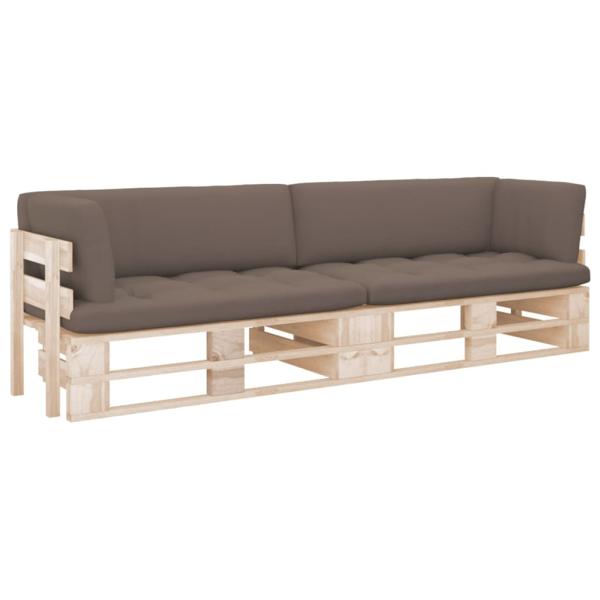 ARDEBO.de - 2-Sitzer-Palettensofa mit Kissen Imprägniertes Kiefernholz