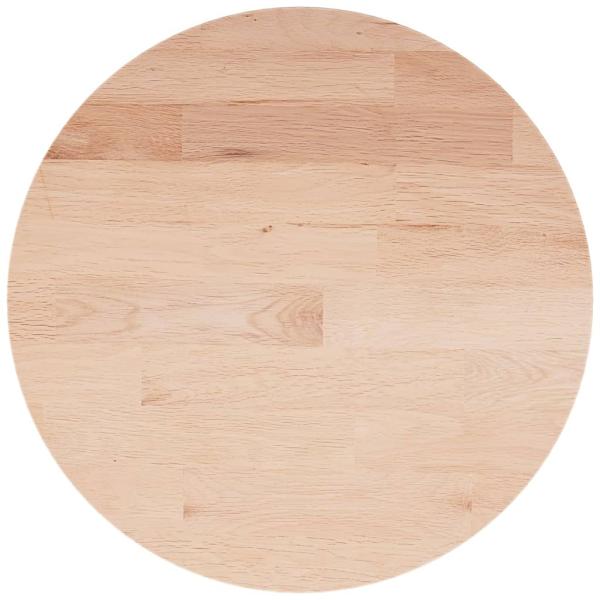 Runde Tischplatte Ø30x1,5 cm Unbehandeltes Massivholz Eiche