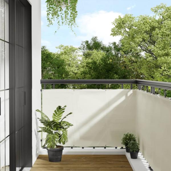 ARDEBO.de - Balkon-Sichtschutz Creme 90x1000 cm 100 % Polyester-Oxford